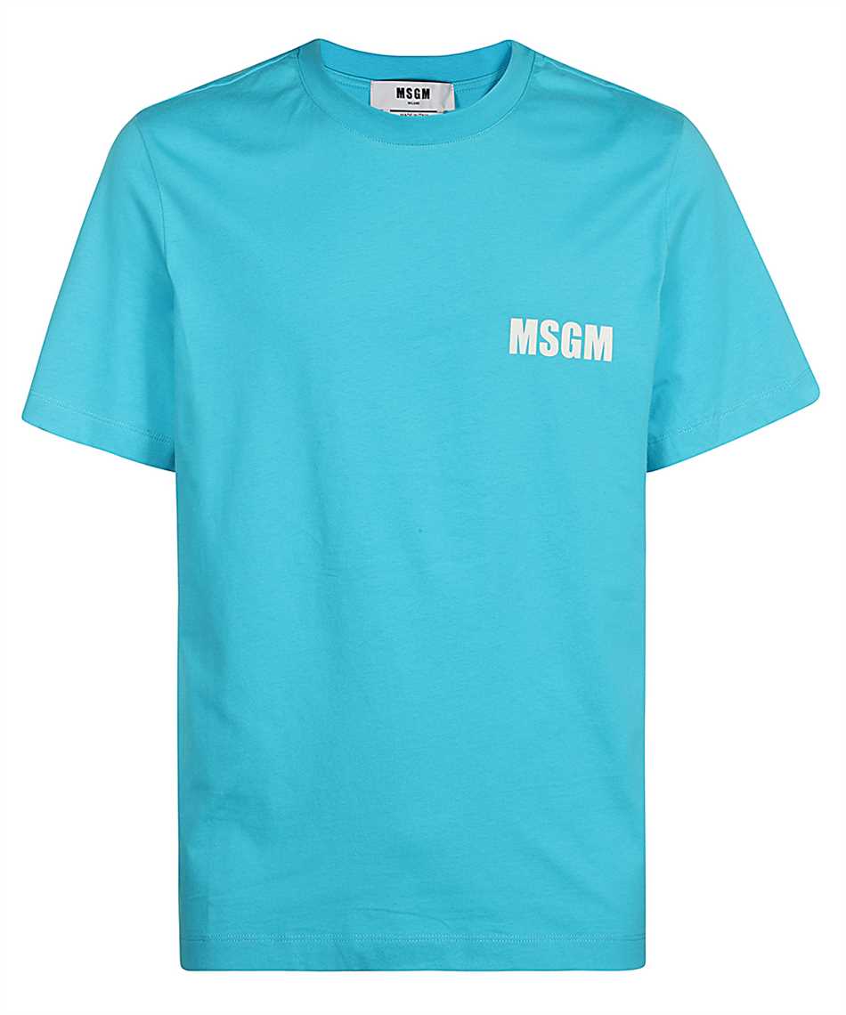 Msgm Logo-print Cotton T-shirt In Blue
