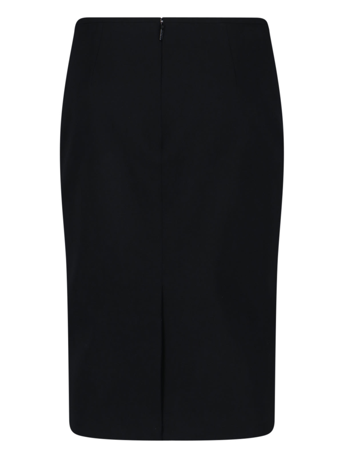 Shop Versace Midi Skirt In Black