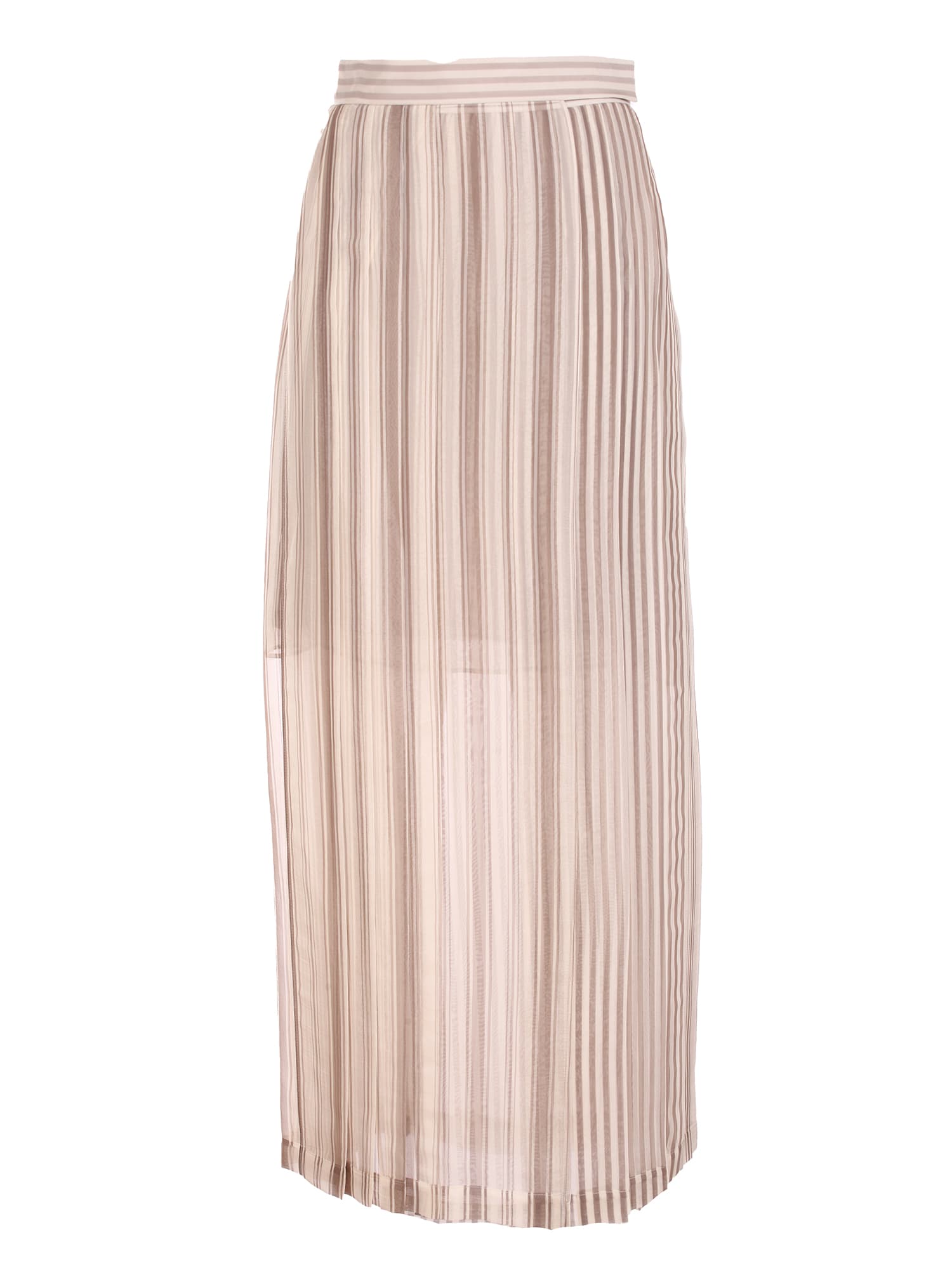 Brunello Cucinelli Long Paneled silk skirt