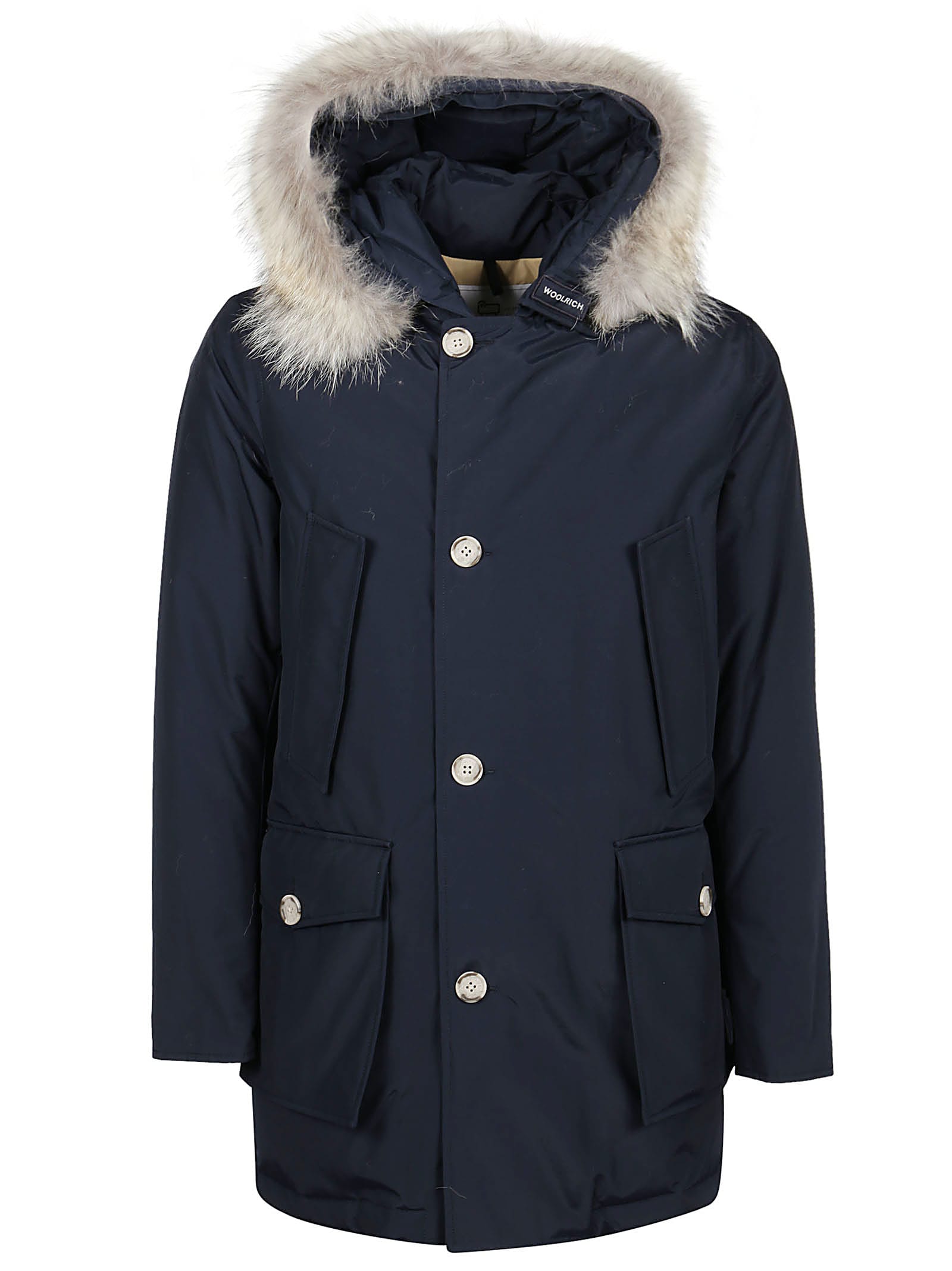 Shop Woolrich Arctic Detachable Fur Parka In Mlb Melton Blue