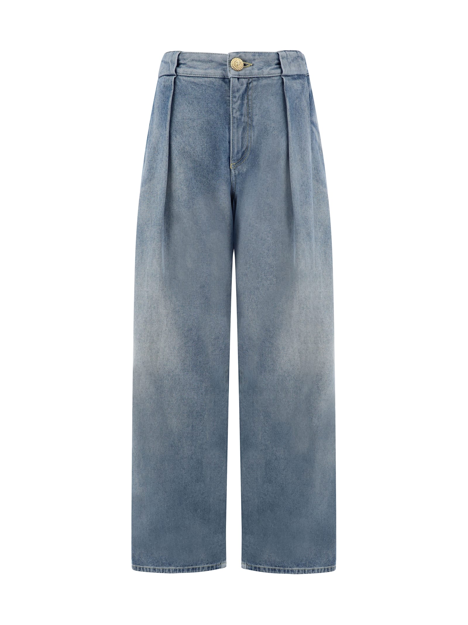 Shop Balmain Jeans In Bleu Jean Clair