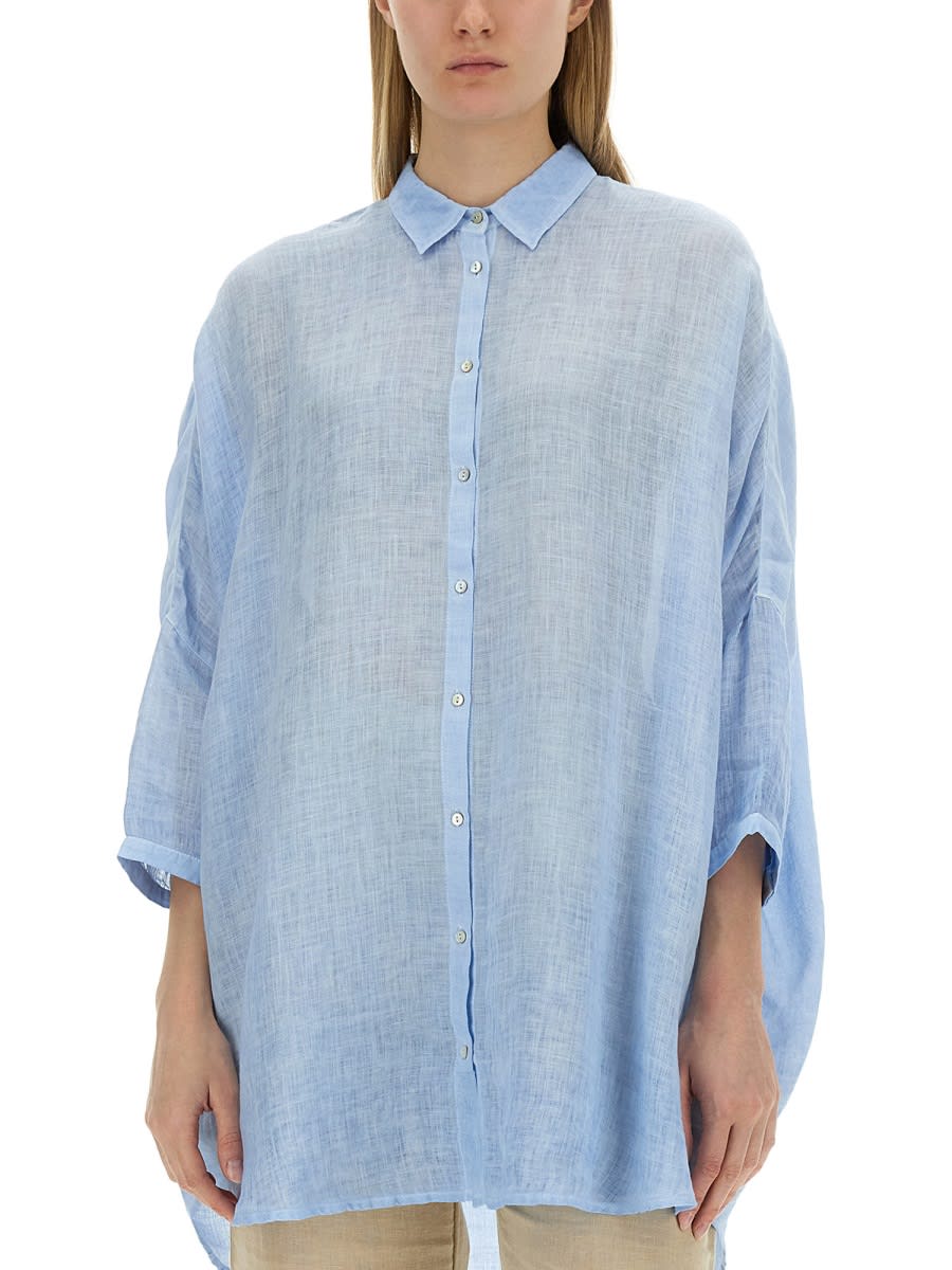 Shop 120% Lino Linen Shirt In Baby Blue