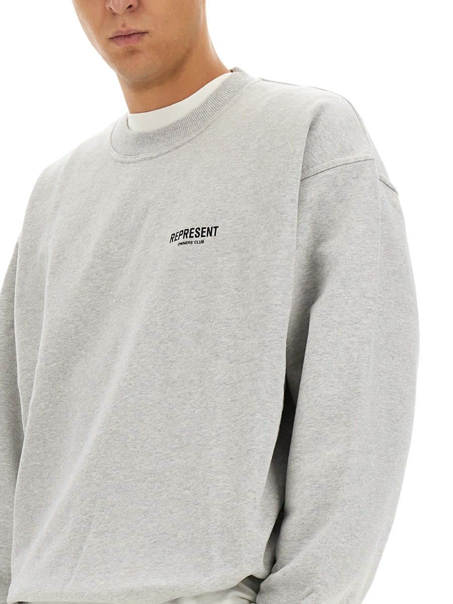 Represent Owners Club Oversize Cotton Sweatshirt In Grey