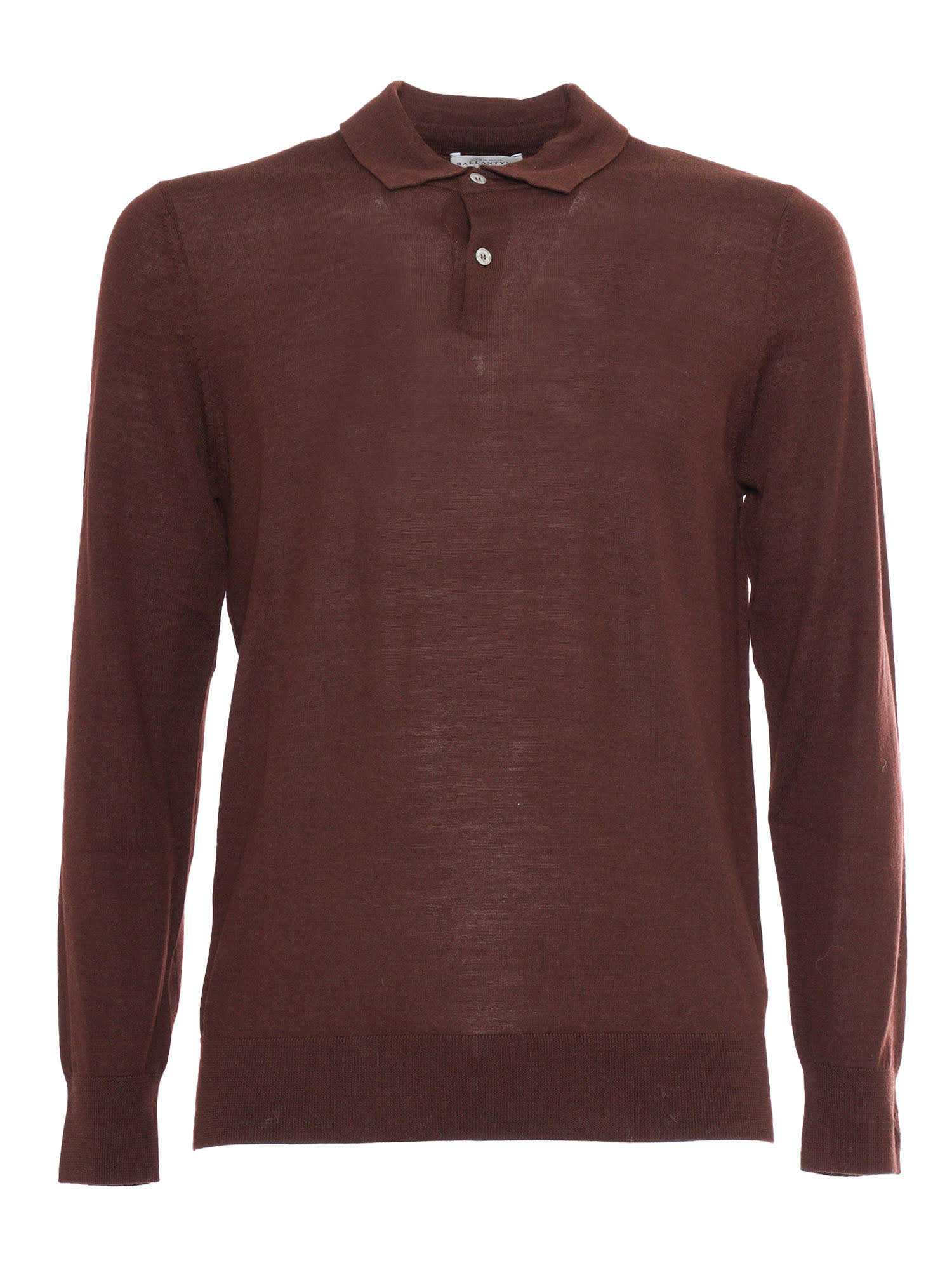 Shop Ballantyne Polo Neck Pullover In Brown