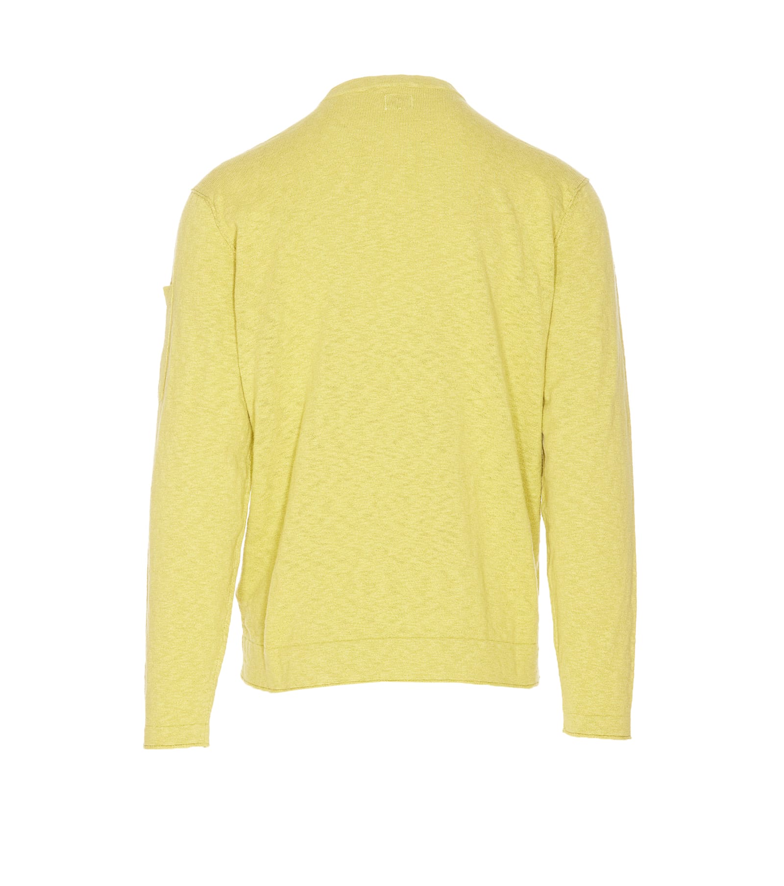 C.p. Company Arm Pocket Crewneck Sweater Logo In Yellow