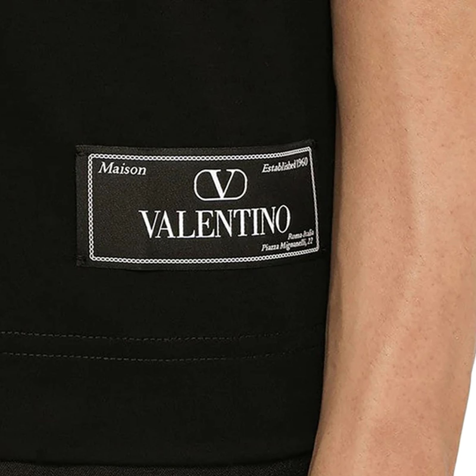 Shop Valentino Cotton Logo T-shirt In Black