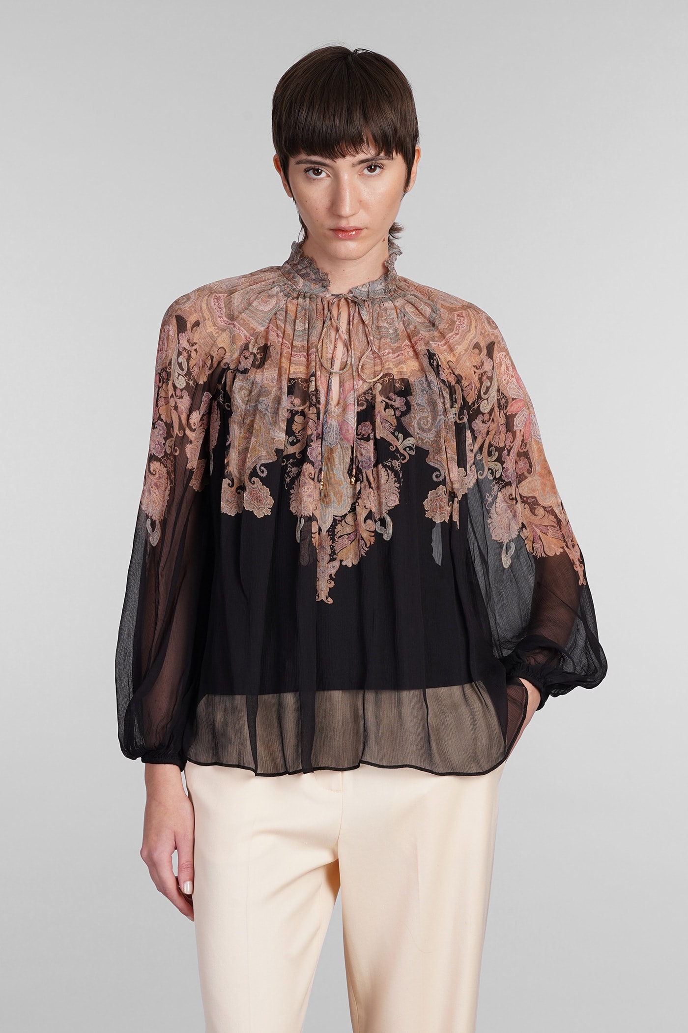 Shop Zimmermann Blouse In Black Viscose