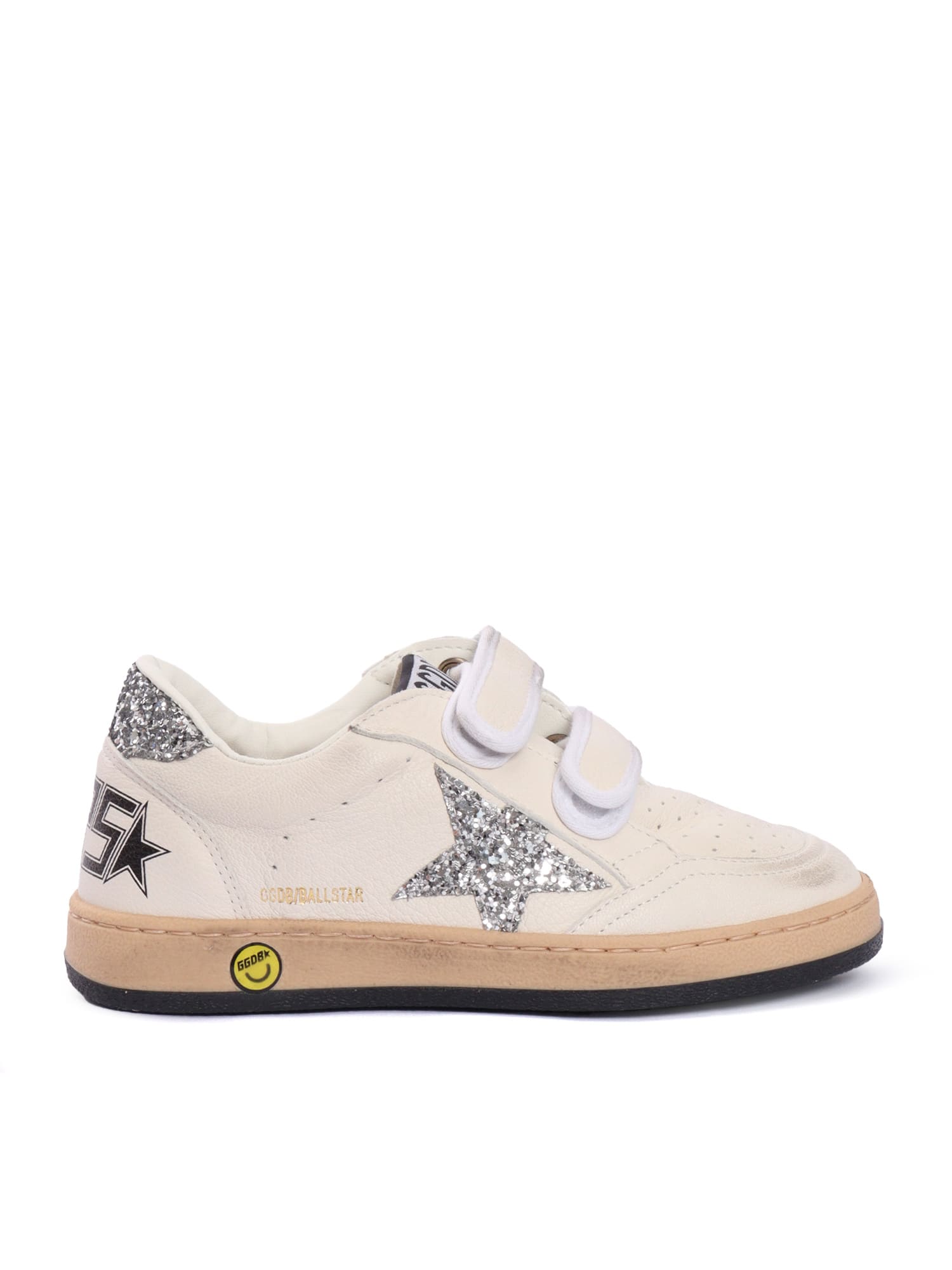 Golden Goose Girl's Ballstar Glitter Dual-grip Sneakers, Kids In White
