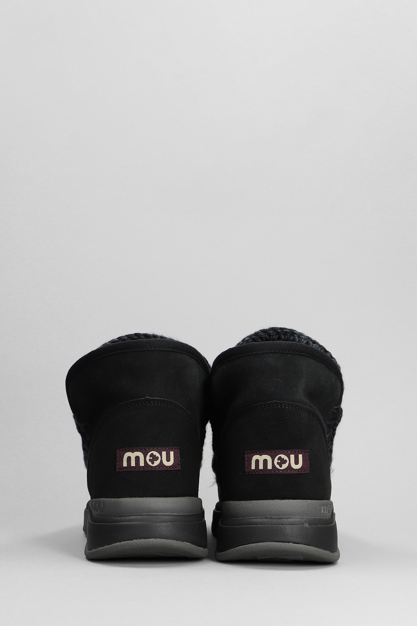 Mou Eskimo Jogger Sneakers In Black Suede In Black