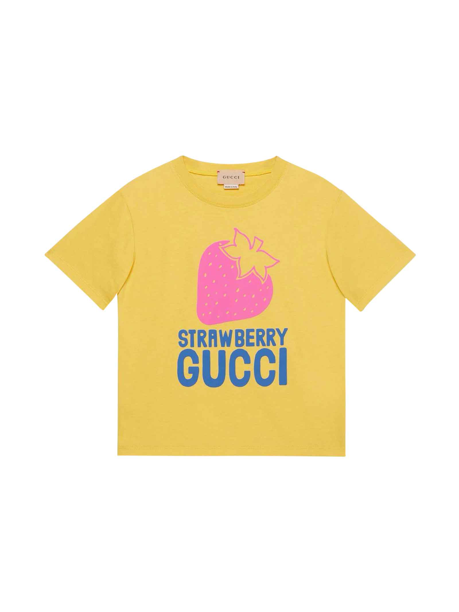 Gucci Yellow T-shirt With Multicolor Print
