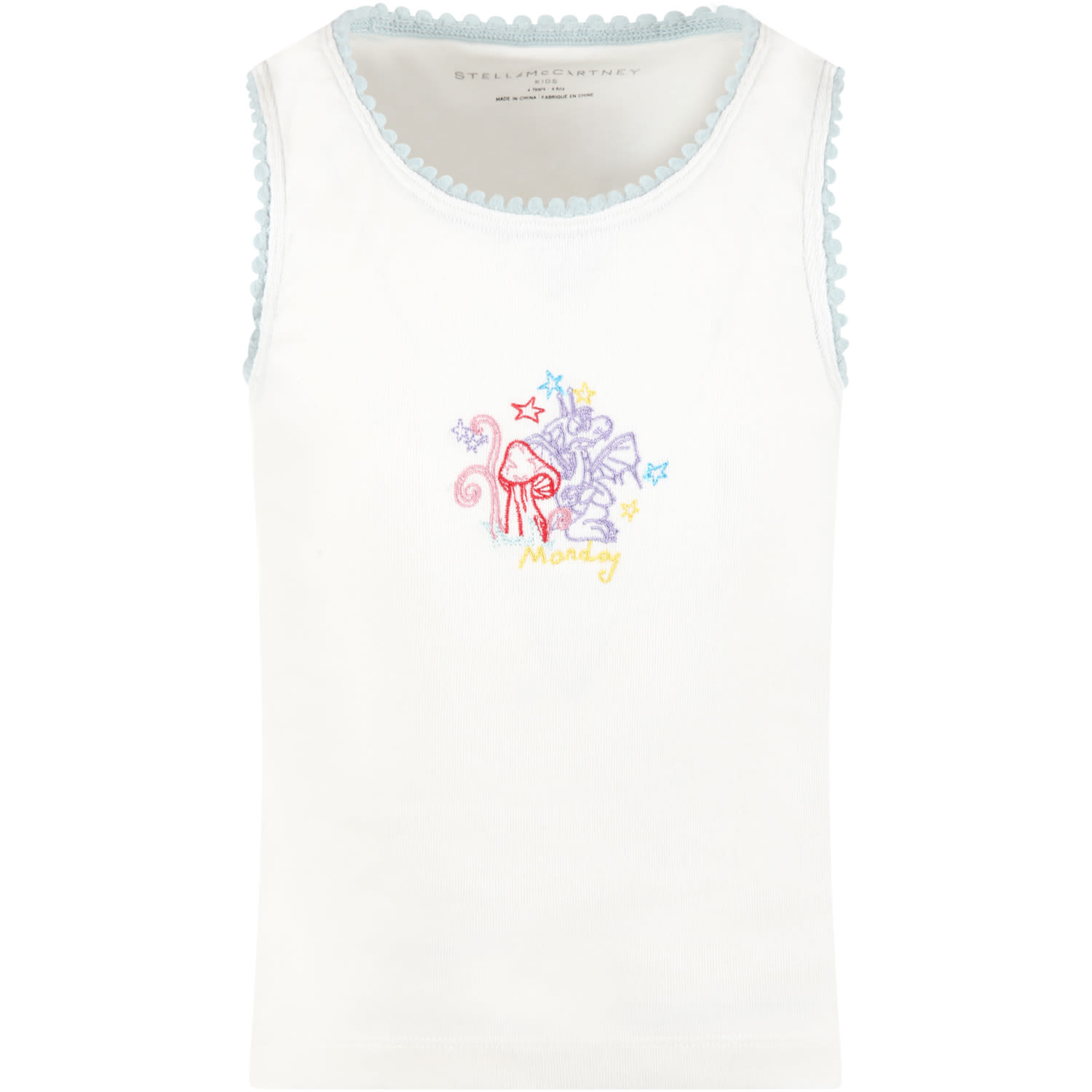 Stella McCartney Kids White Set For Girl With Embroidered Prints