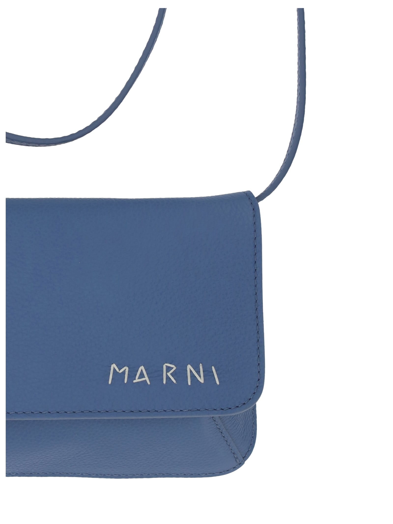 Shop Marni Flap Trunk Shoulder Bag In Opal
