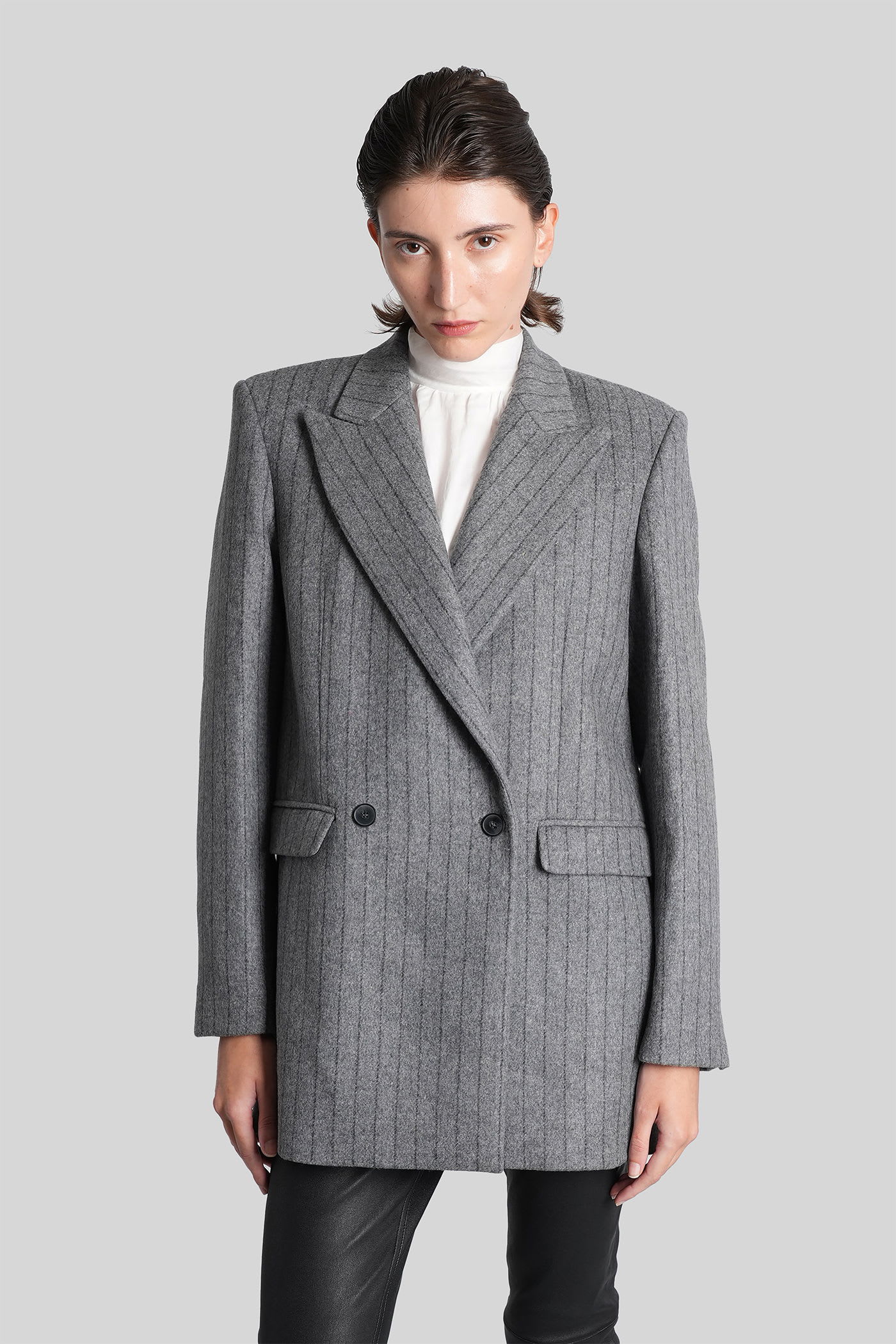 Iro Nimi Blazer In Grey Wool In Gray