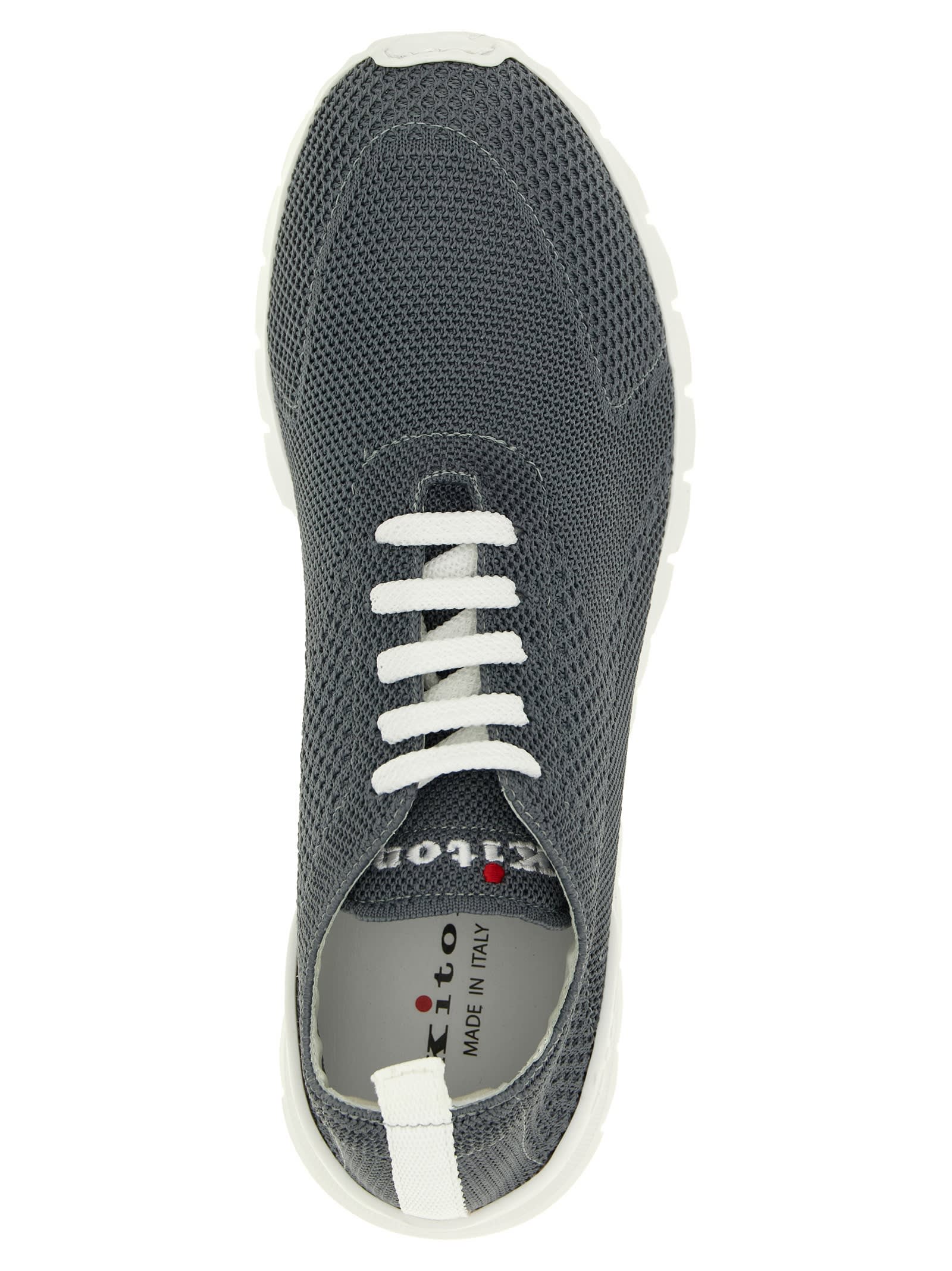 Kiton Fits Sneakers Round Toe Knit Upper In Gray
