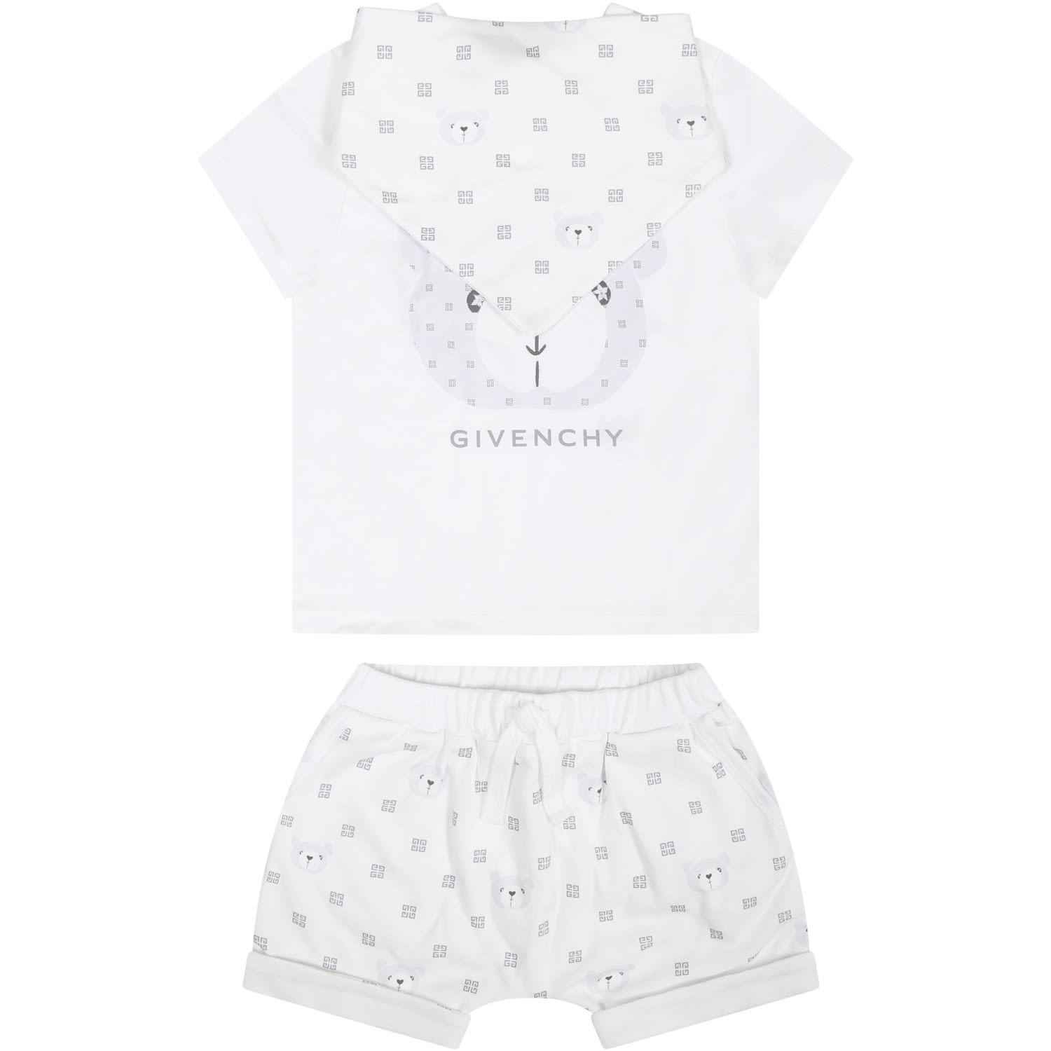 Givenchy White Set For Babies With Logo