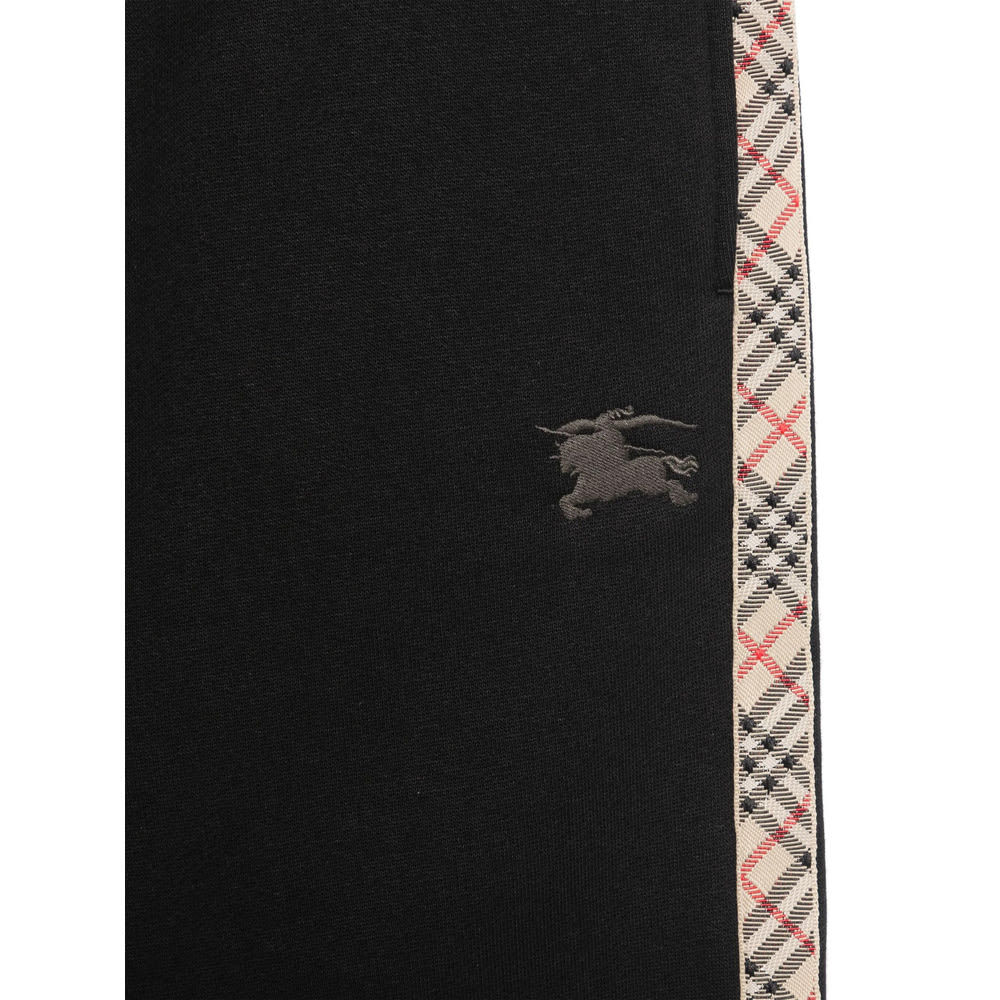 Burberry Kids Cotton Sports Trousers In Black