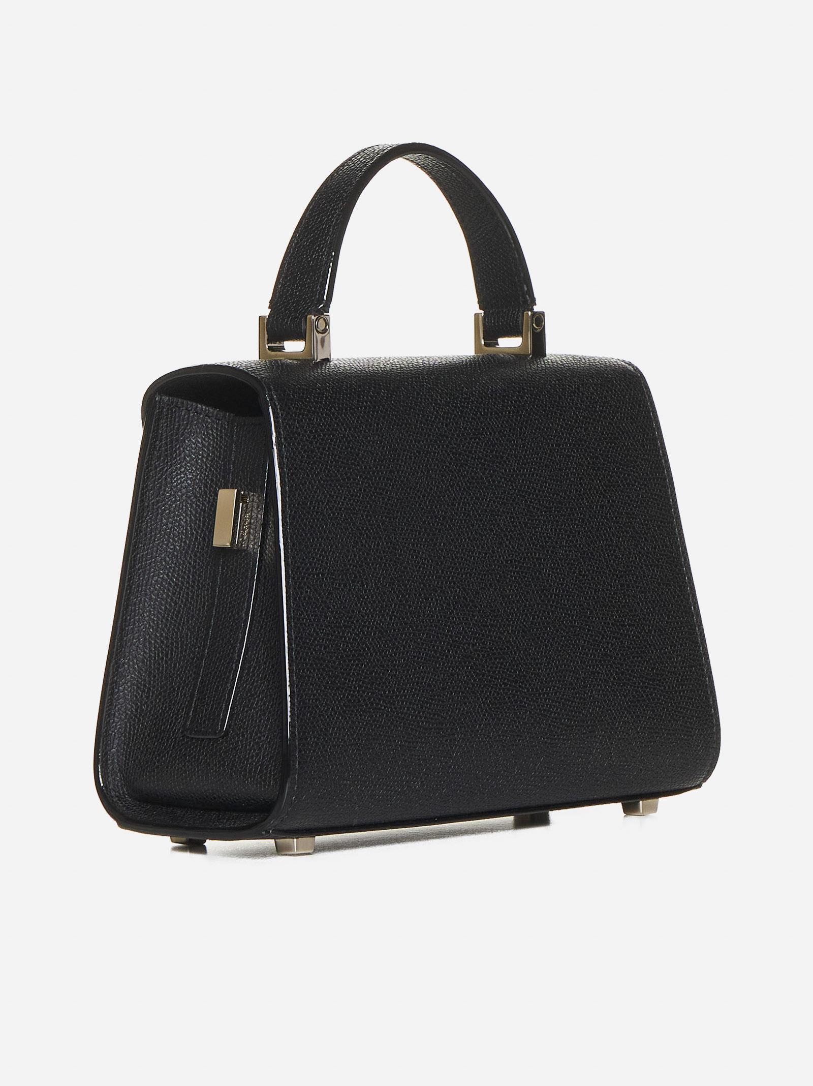 Shop Valextra Iside Micro Leather Bag In Black