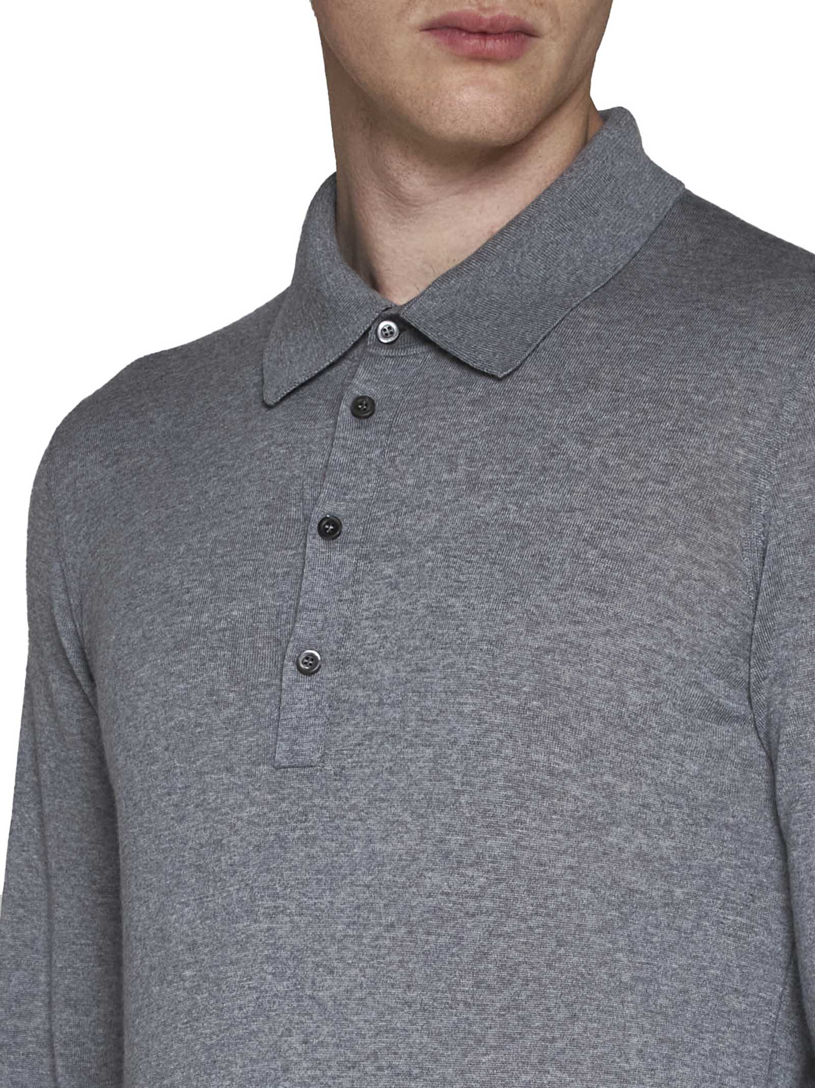 Shop Piacenza Cashmere Polo Shirt In Grey