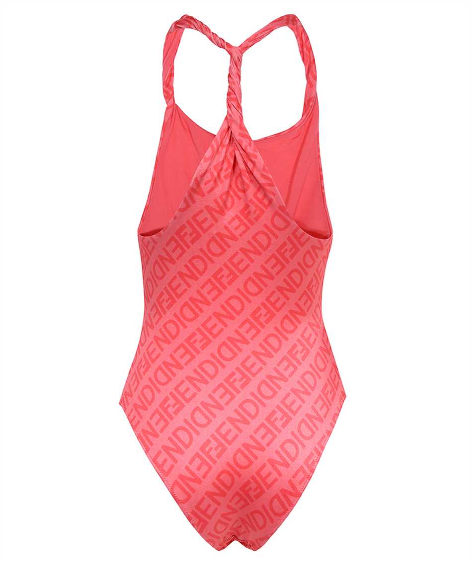 Shop Fendi One-piece Swimsuit With Logo In Fuchsia