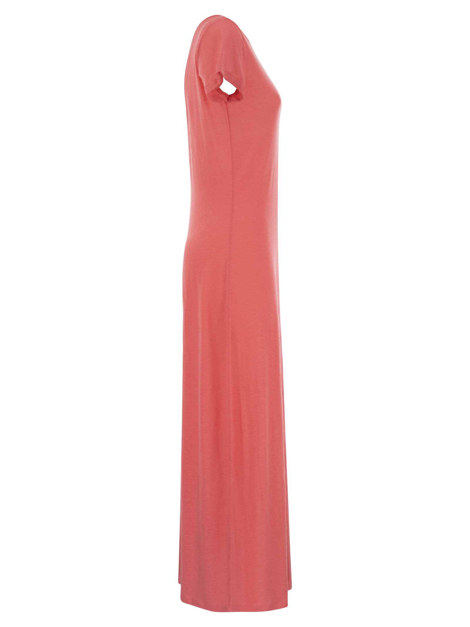 Shop Majestic Dress With Back Neckline In Coral