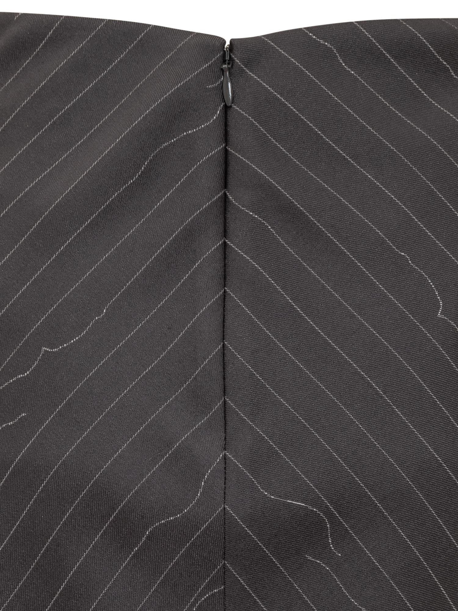 Off-white Wool Blend Skirt With Revisited Pinstriped Motif In Grey