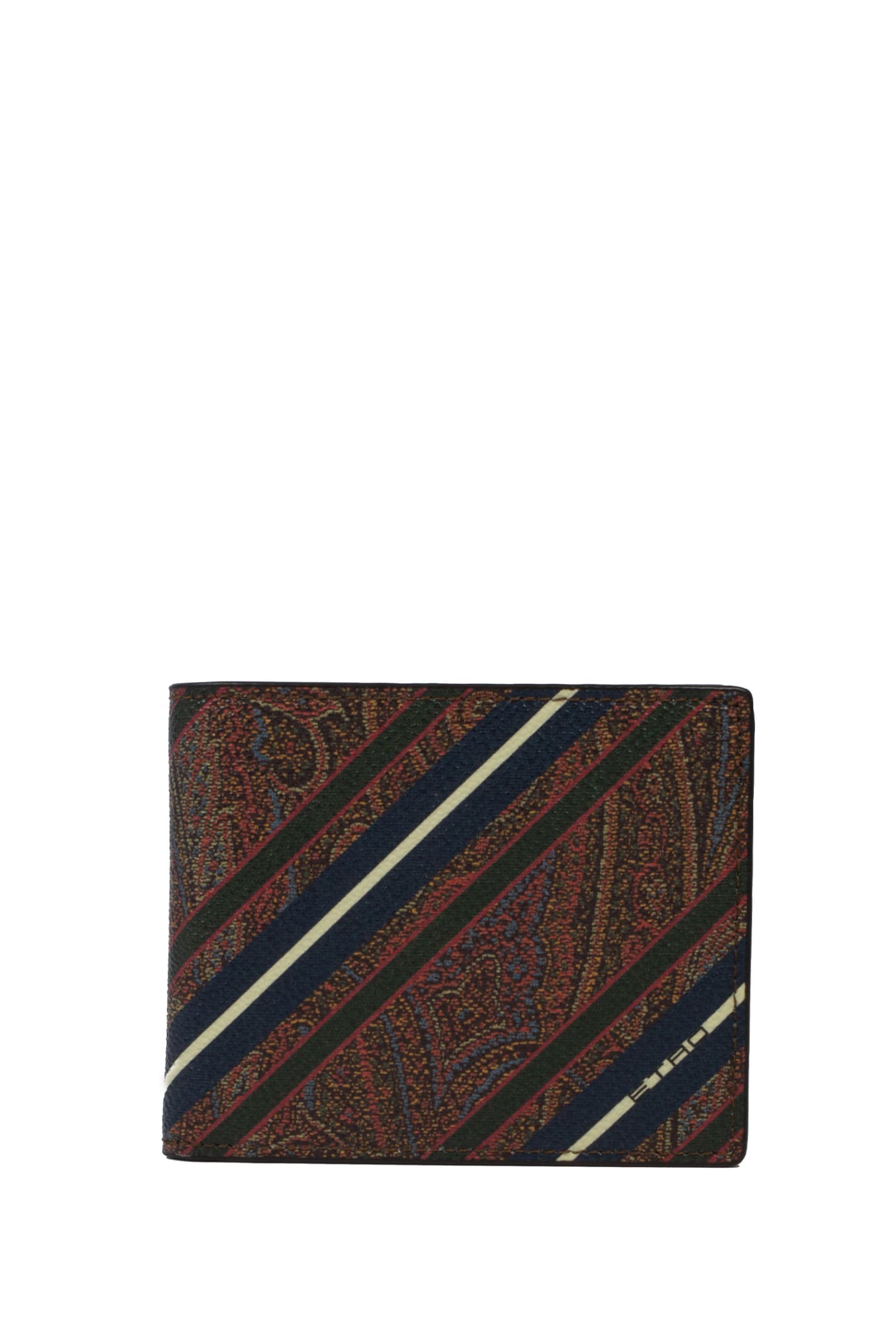 Shop Etro Leather Wallet In Brown
