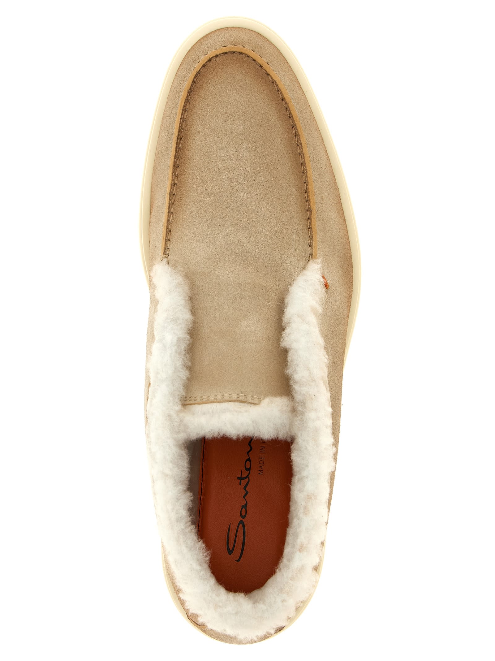 Santoni Suede Slip-on Boots In Brown