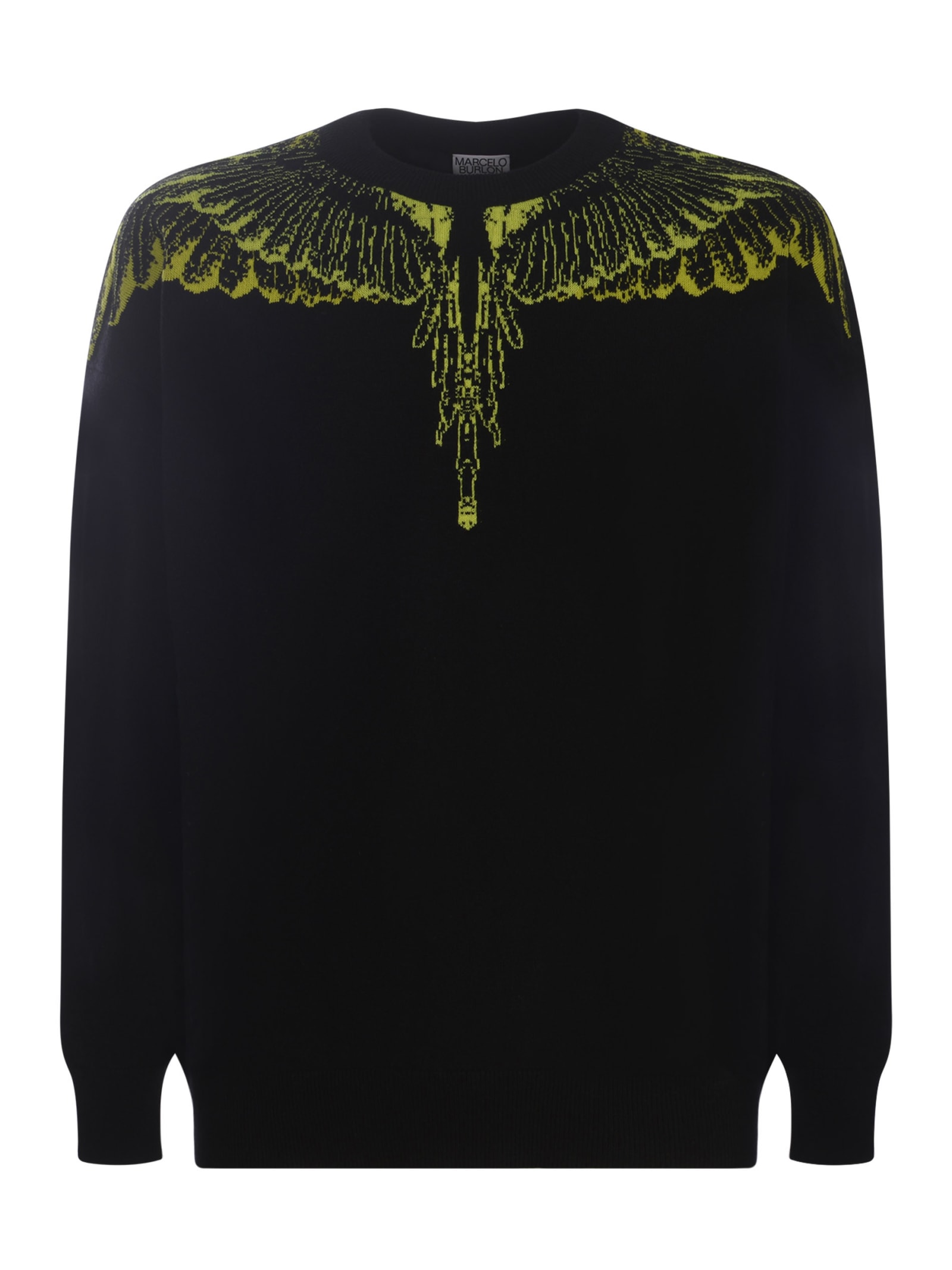 Shop Marcelo Burlon County Of Milan Sweatshirt Marcelo Burlon Icon Wings In Wool And Cashmere In Nero