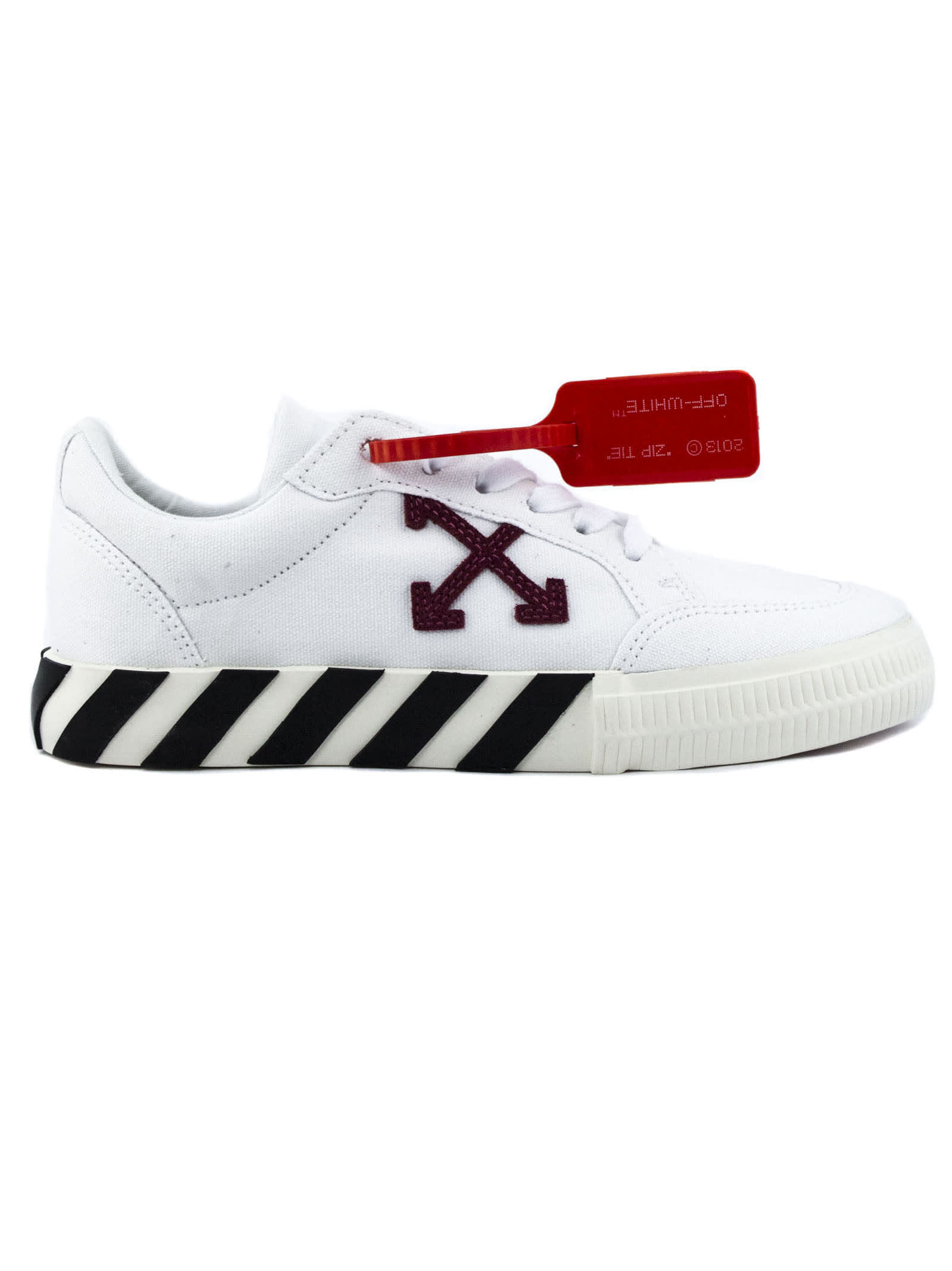 Off-White Canvas Low Arrow Vulcanized Sneakers