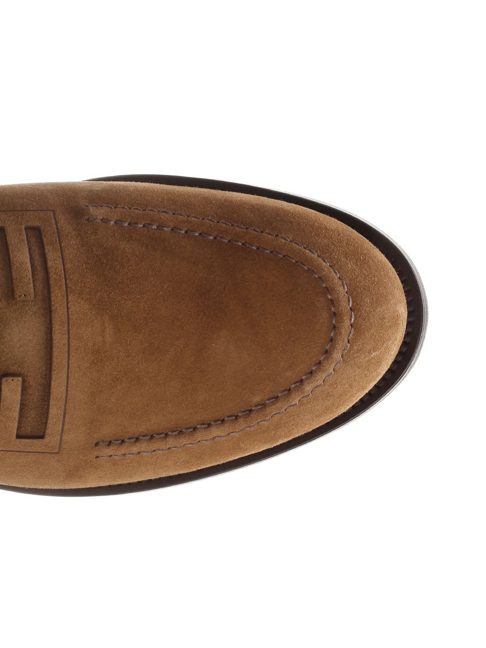 Shop Fendi Baguette Moccasin In Brown