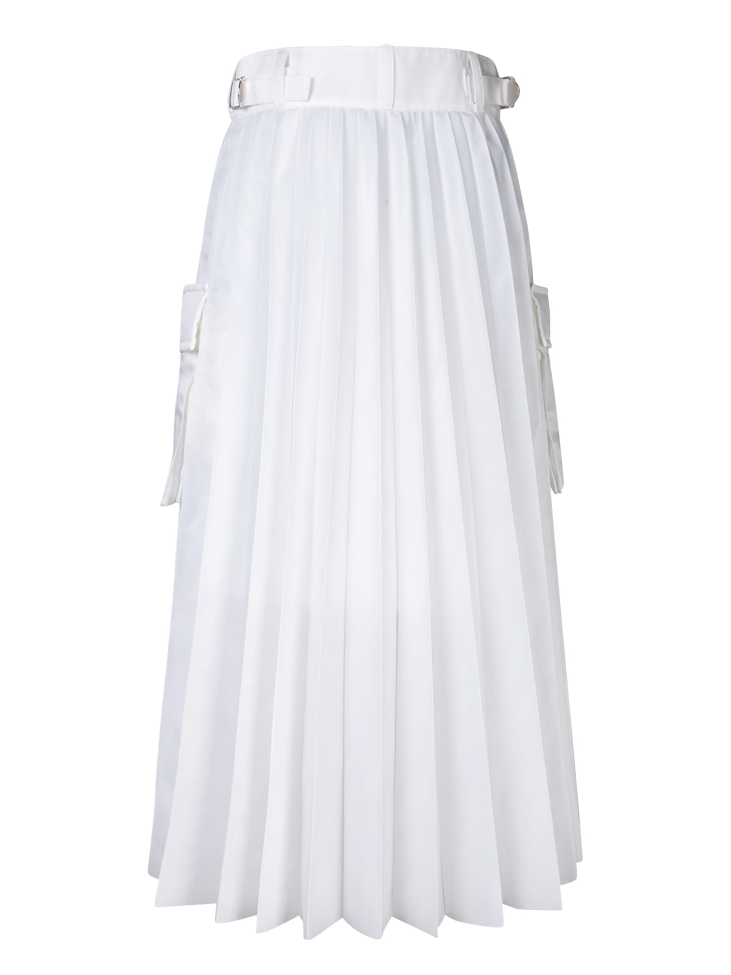 Shop Sacai White Nylon Twill Skirt