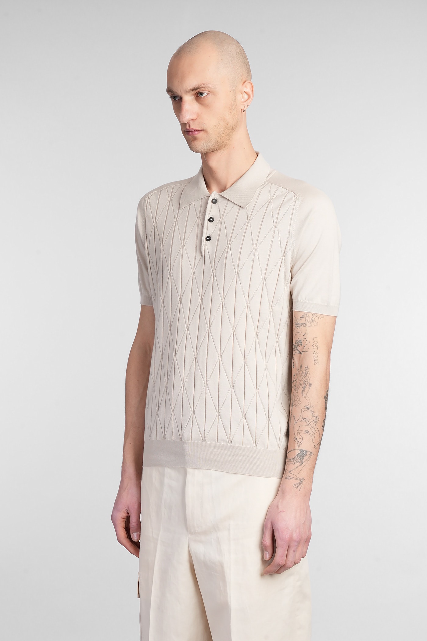 Roberto Collina Polo In Beige Cotton In Beige