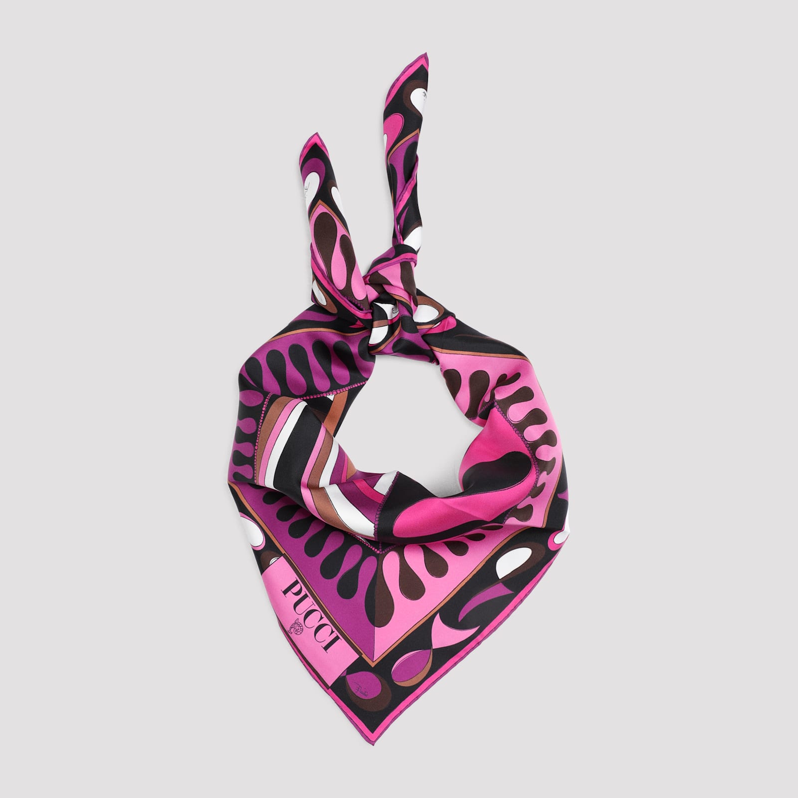 Shop Pucci 90x90 Scarf In Fuxia Marrone