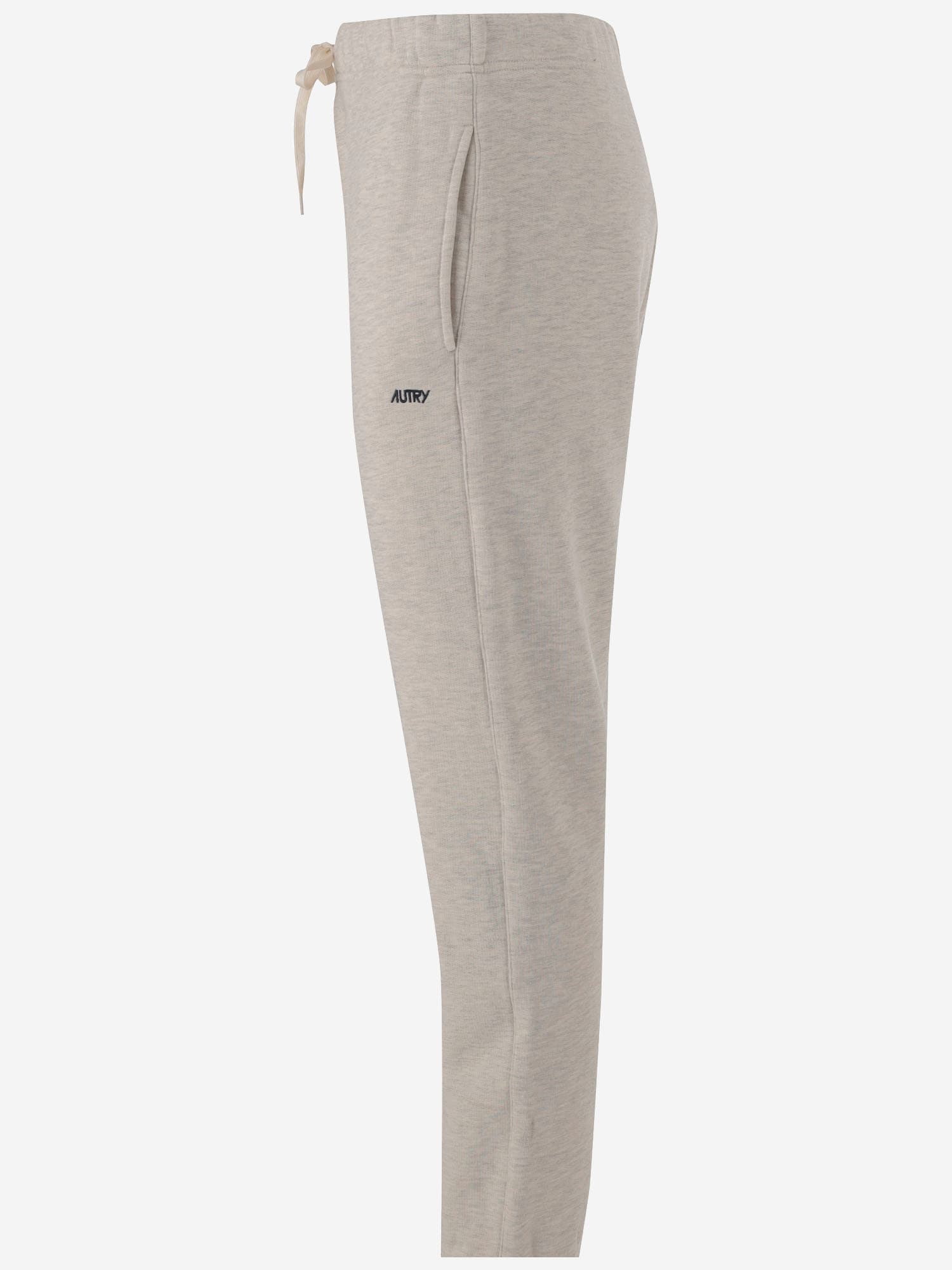 Shop Autry Pants In Beige Cotton In Grey