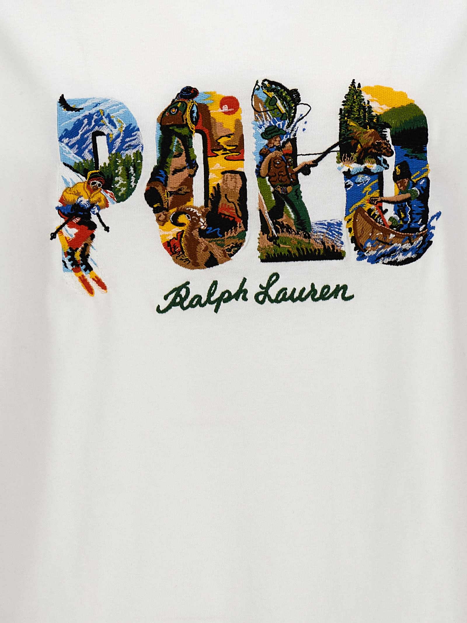 Shop Polo Ralph Lauren Logo Embroidery T-shirt In White