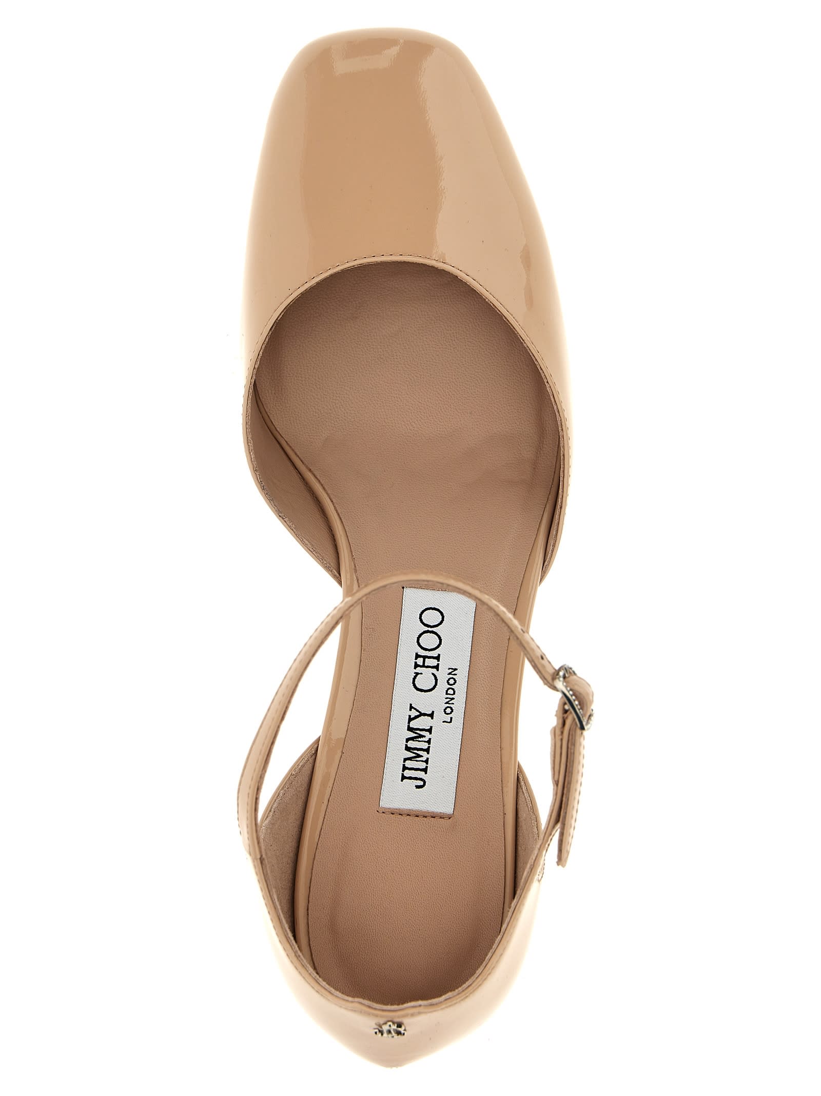 Jimmy Choo Pixie Ankle-strap Mary Janes Pumps In Beige
