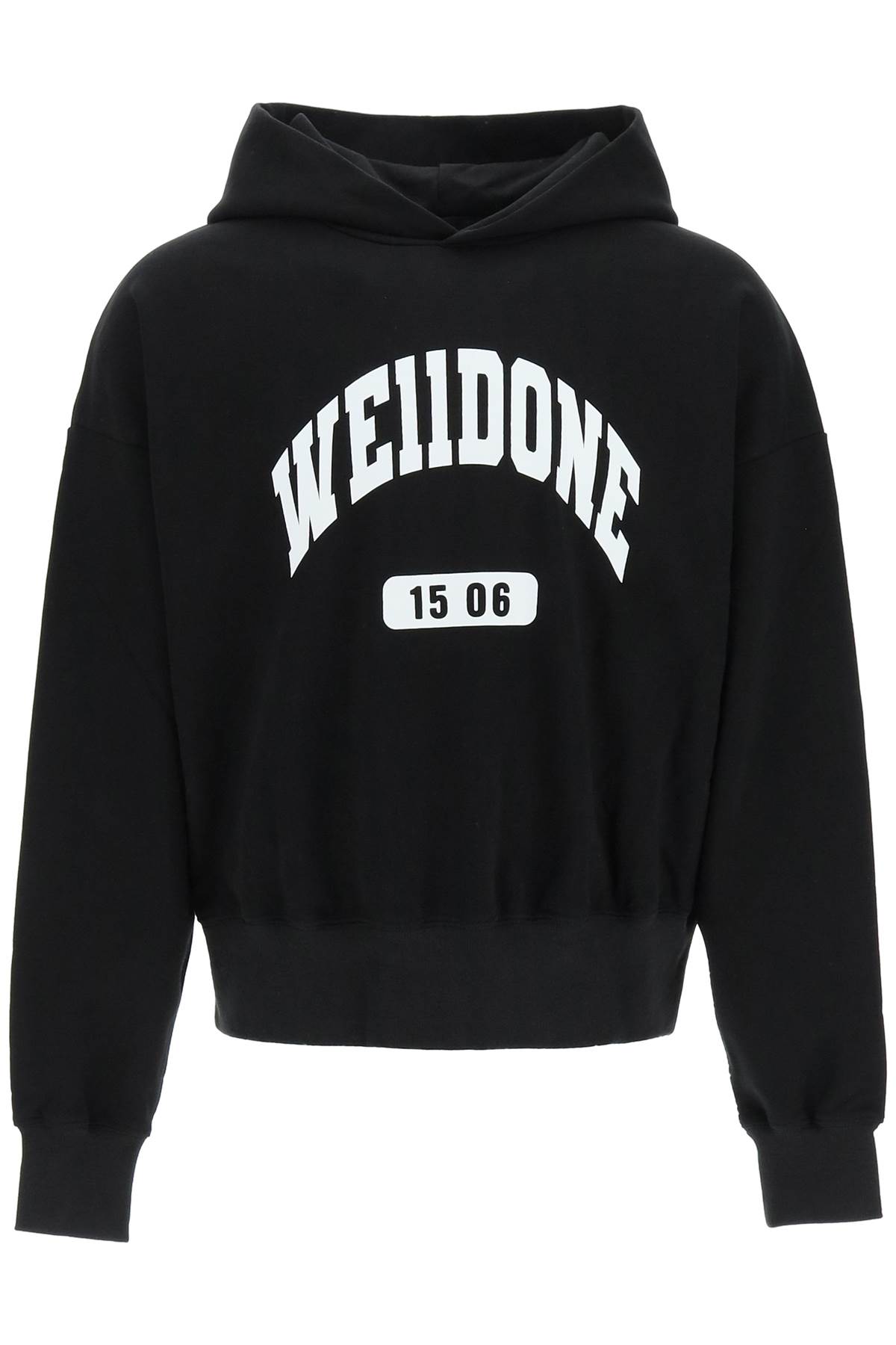We11 Done Old School Campus Logo Hoodie In Black (black)