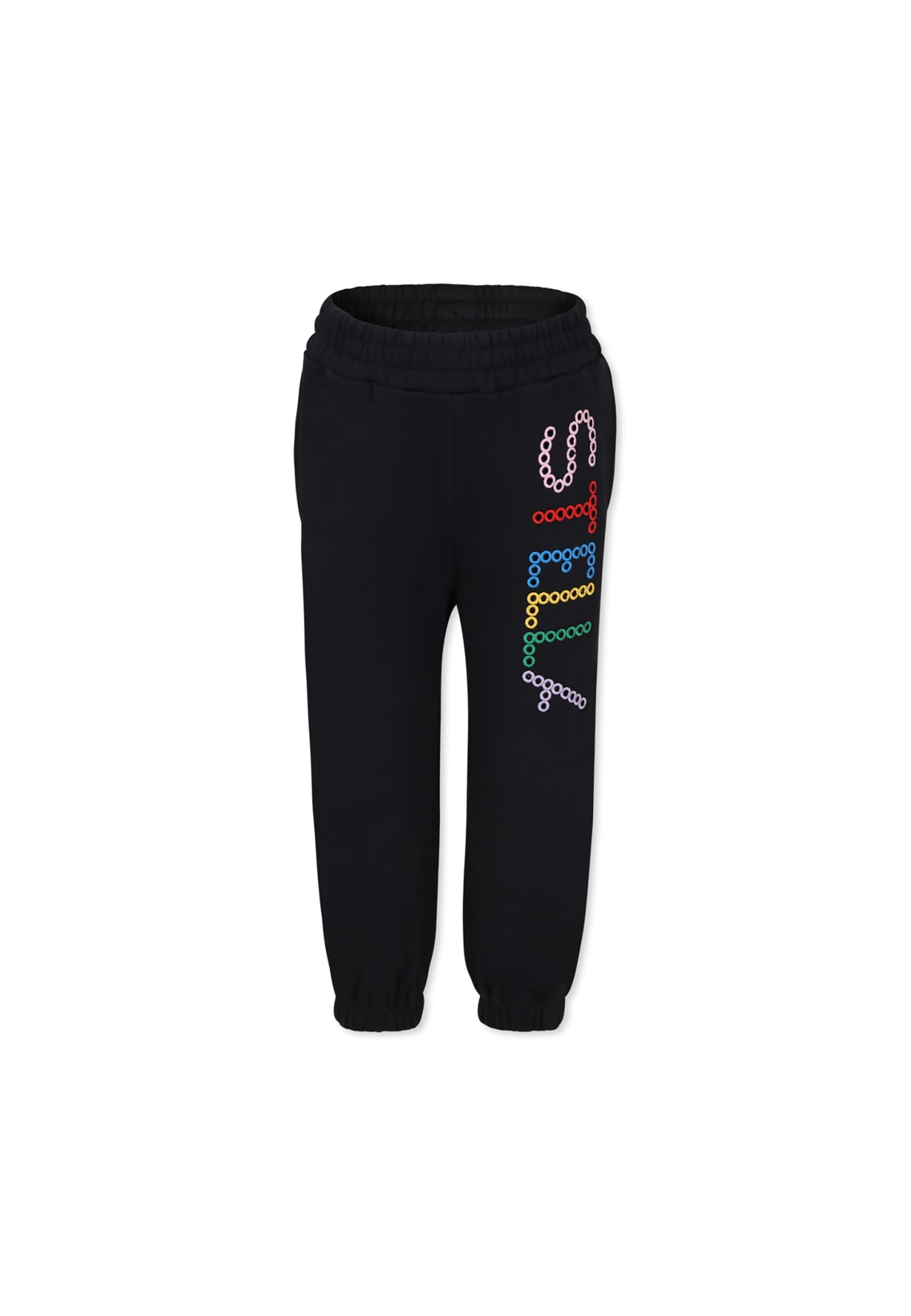 Shop Stella Mccartney Black Trousers For Girl With Logo