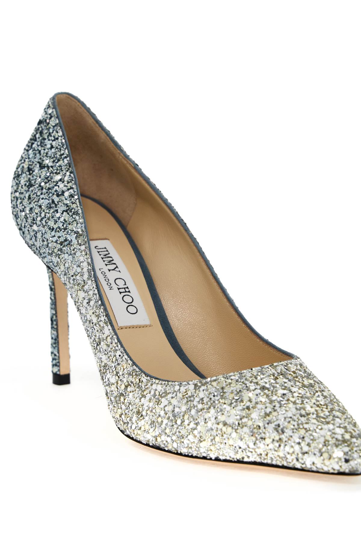 Shop Jimmy Choo Romy 85 Pumps In Silver Dusk Blue (silver)