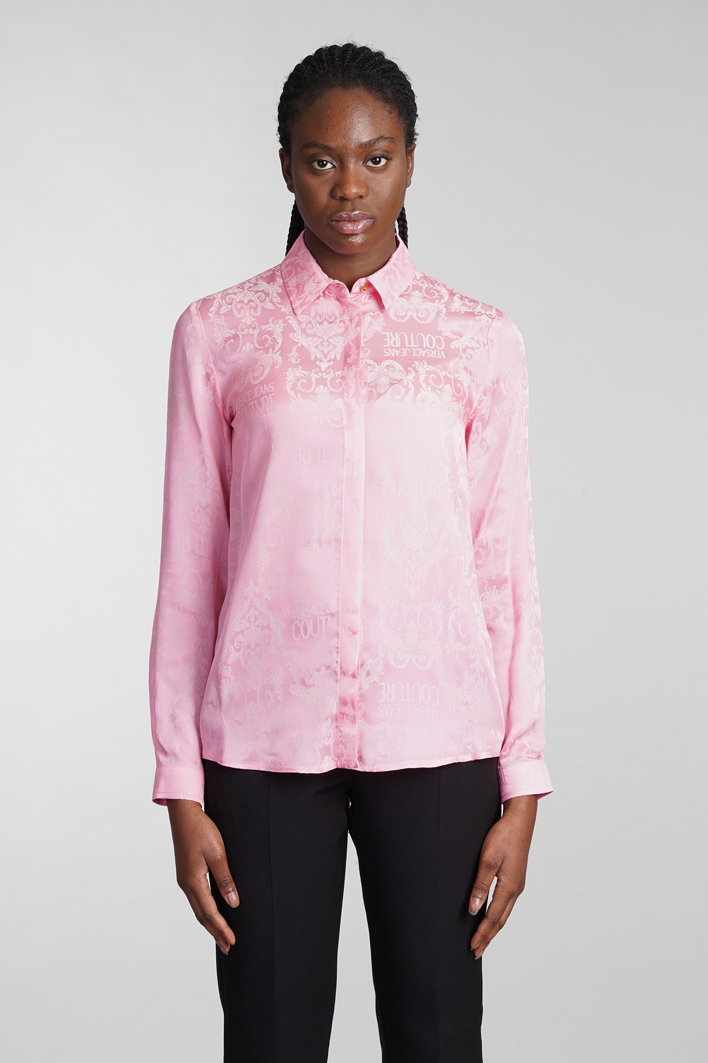 Versace Jeans Couture Shirt In Rose-pink Viscose