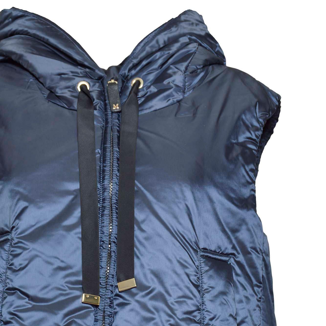 Shop Max Mara The Cube Zip-up Drawstring Gilet In Navy