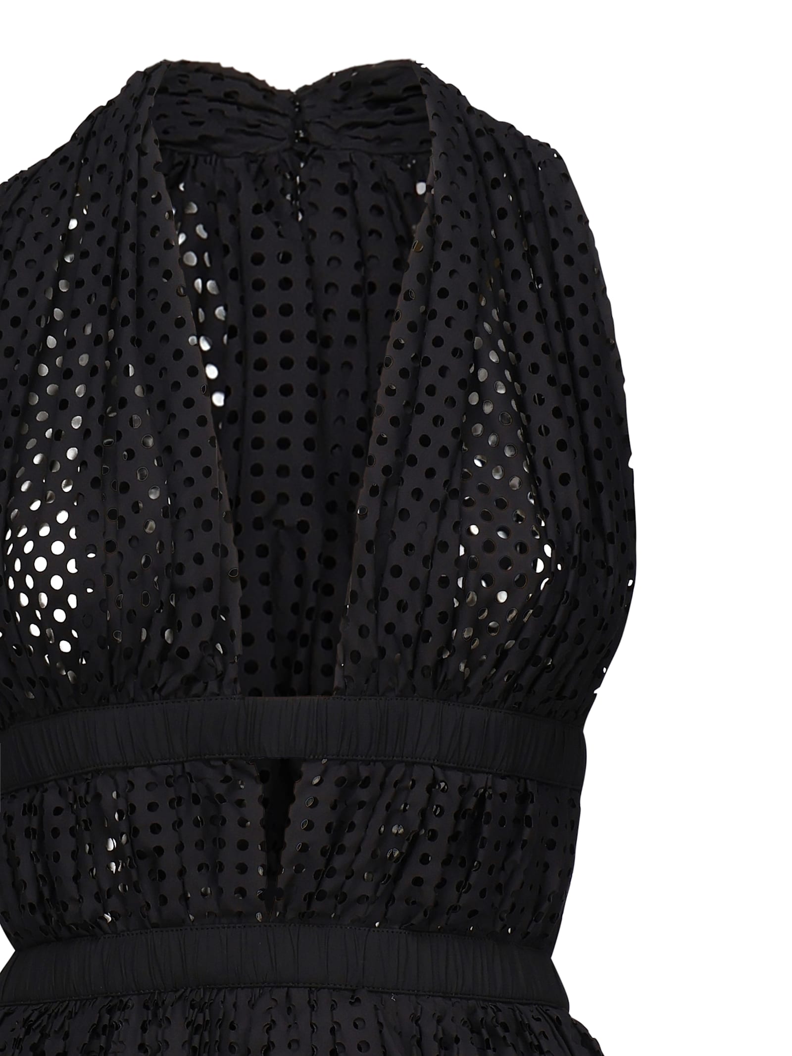 Alaïa Perforated Poplin Mini Dress