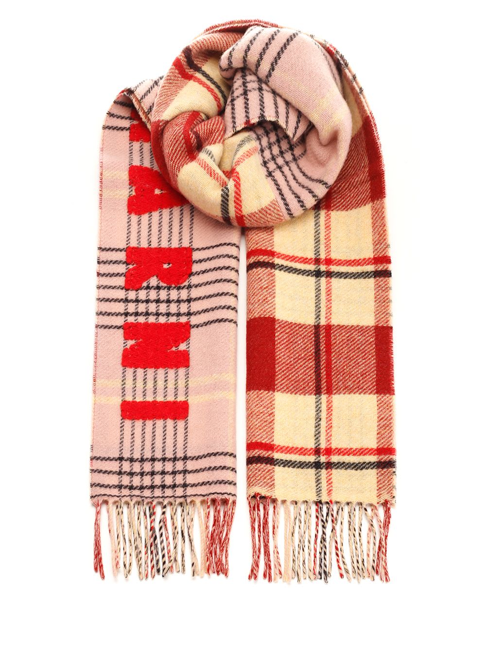 Shop Marni Wool Long Scarf In Multicolor