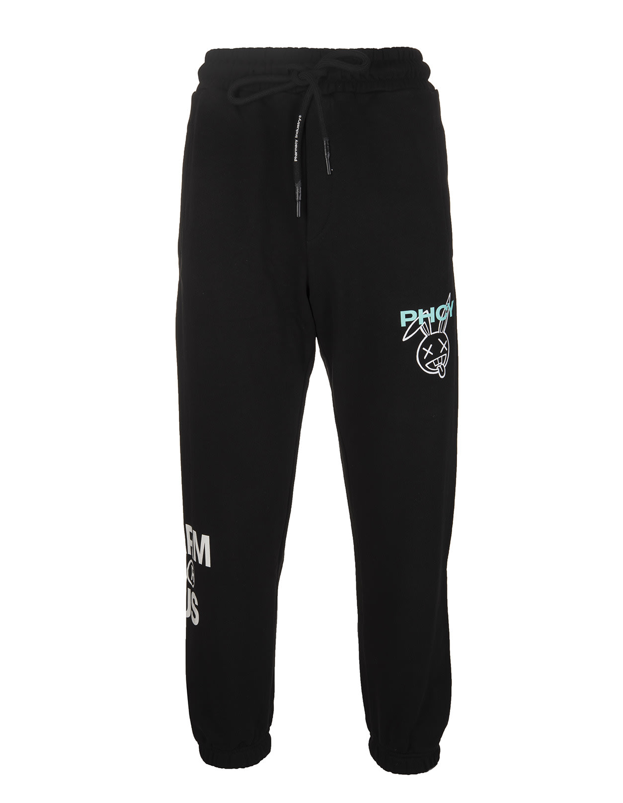 Pharmacy Industry Black Man Joggers With Logo And Rabbit