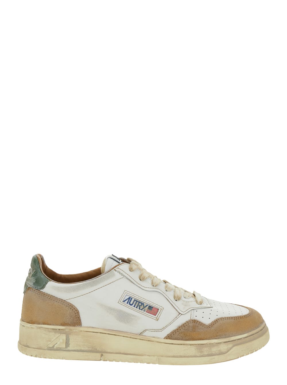 super Vintage Multicolor Low Top Sneakers With Logo Detail In Leather And Suede Man