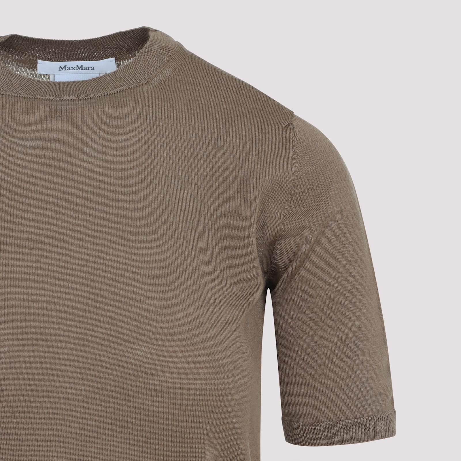 Max Mara Gerico Ss Knit T-shirt In Brown