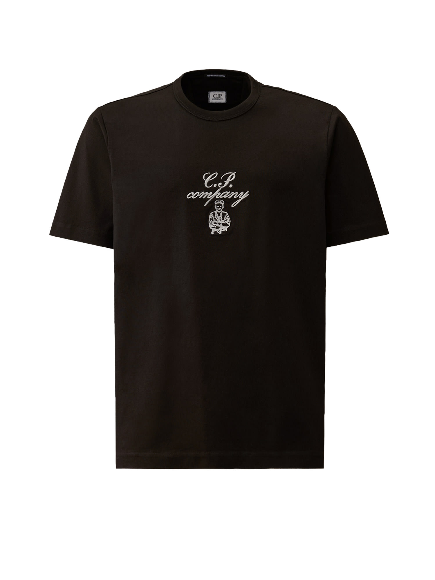 C. P. Company Cotton T-shirt With Logo Embroidery