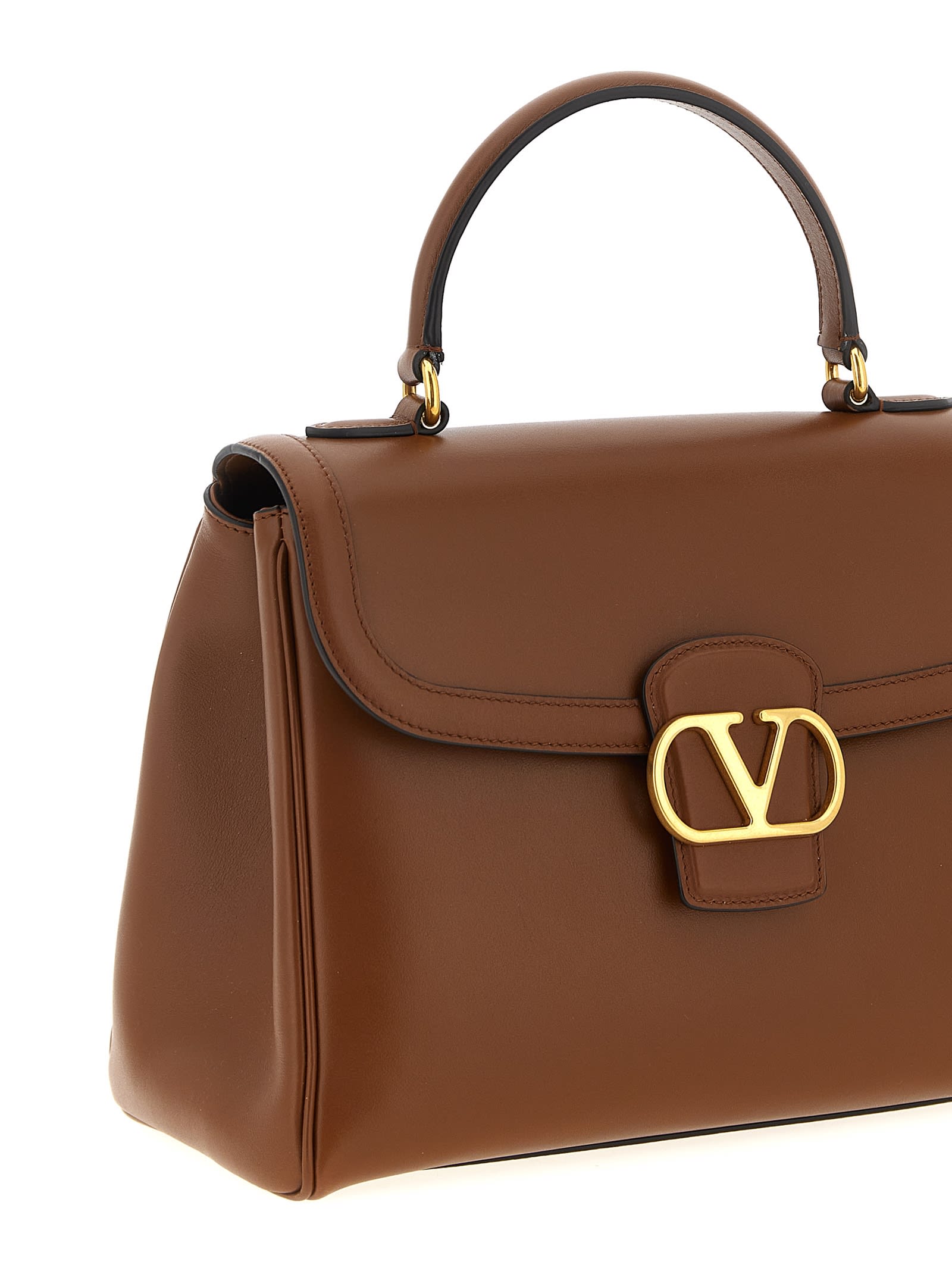 Valentino Garavani 9to5 Leather Handbag In Brown