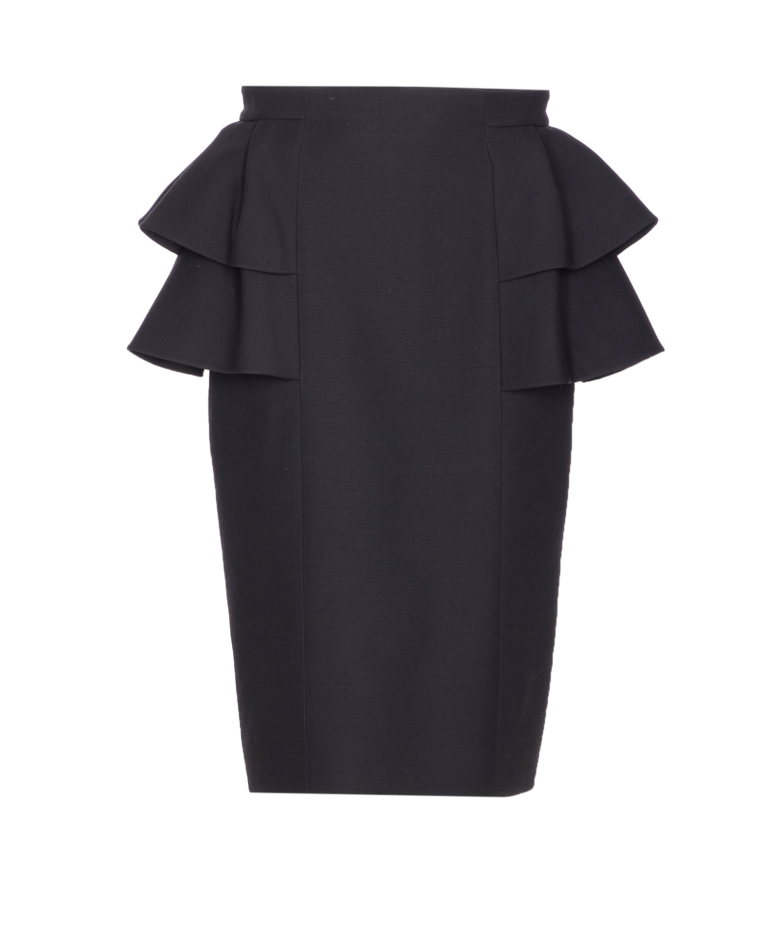 Valentino Couture Crepe High-waisted Skirt With Ruffle Detail