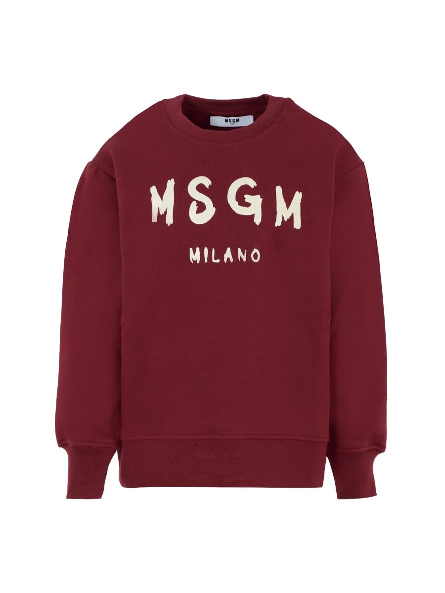 Msgm Jersey With Logo In Red